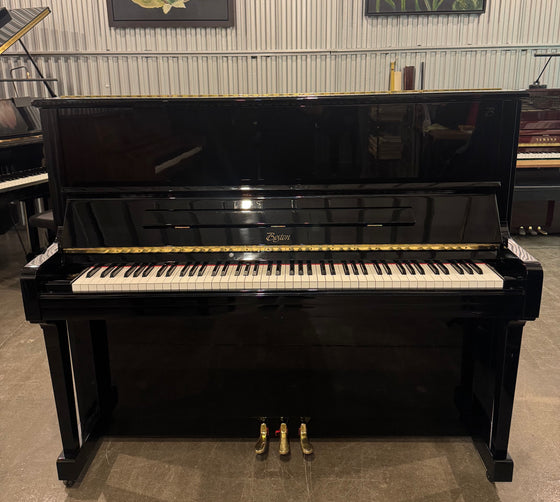 Steinway Designed Boston UP126E, 49.5' Professional Grade Upright Piano, Polished Ebony. Made in Japan in 2000.