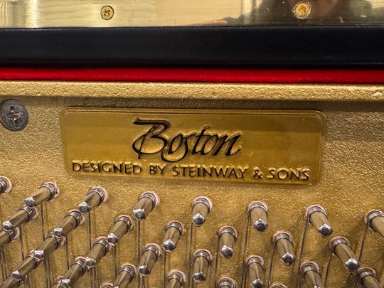 Steinway Designed Boston UP126E, 49.5' Professional Grade Upright Piano, Polished Ebony. Made in Japan in 2000.
