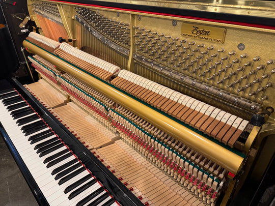 Steinway Designed Boston UP126E, 49.5' Professional Grade Upright Piano, Polished Ebony. Made in Japan in 2000.