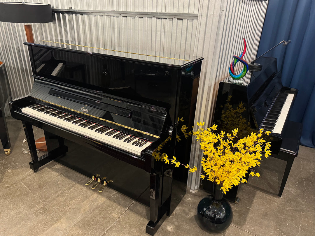 Steinway Designed Boston UP126E, 49.5' Professional Grade Upright Piano, Polished Ebony. Made in Japan in 2000.