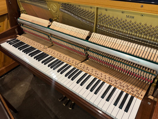 1988 Yamaha M108 42' Upright in Satin American Walnut. Made in Japan